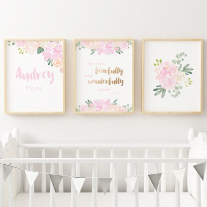 Light Pink Nursery Wall Art Set #3