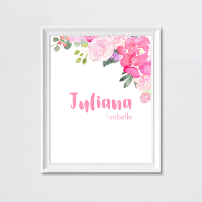 Bright Pink Name Print