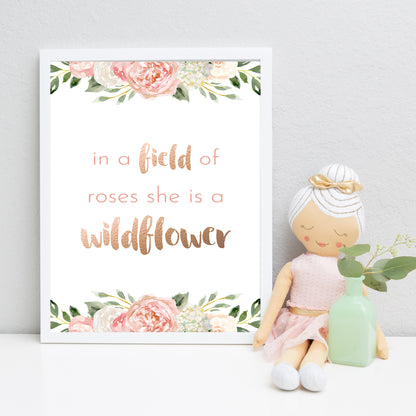 Dark Blush Floral Quote Print - Fearfully Made