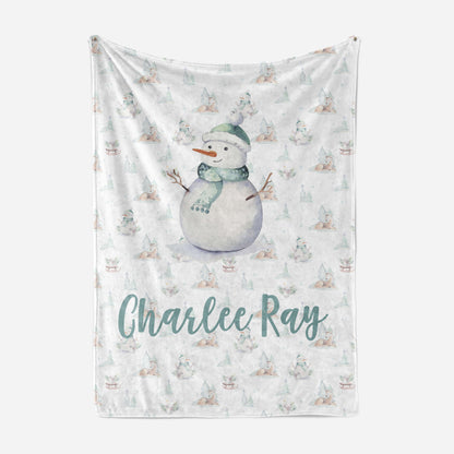 Snowman Blanket Baby Blankets TheGracefulGoose